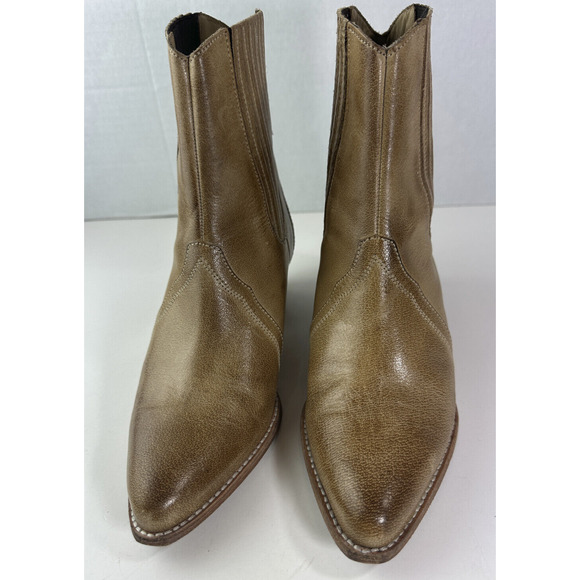 Free People New Frontier Boot Chelsea Distressed Tan Boots Women's 38.5 US 8.5 - Picture 2 of 16